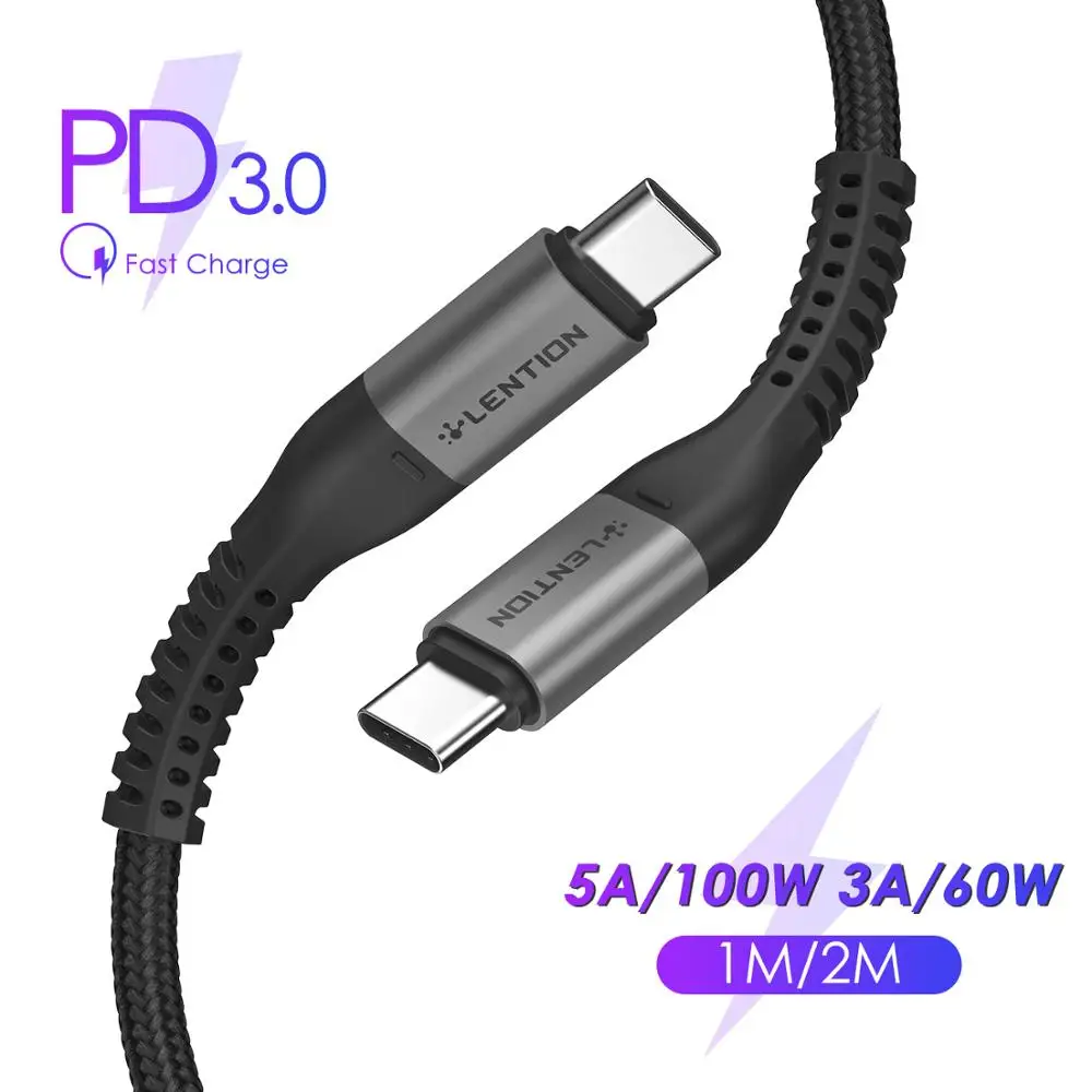 

2M USB C to USB Type C Cable for Xiaomi Redmi Note 8 Pro Quick Charge 3.0 PD 100W Fast Charging for MacBook Pro 16 Charger Cable