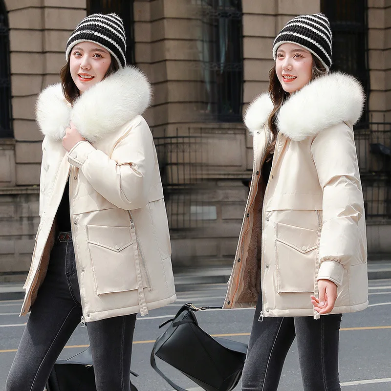 Clothing for Winter Jacket Coat  Women Short Loose The New Korean Version College Style Thicken Draw Back Cotton