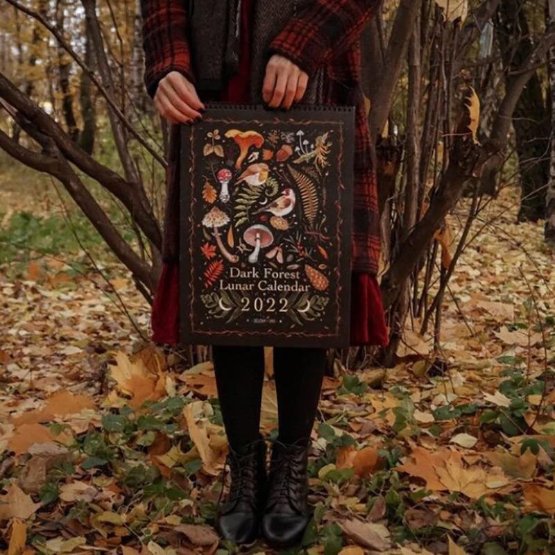 

Creative Dark Forest Lunar Calendar 2022 Wall Calendar Diary Learning Work Daily Calendar Time Planning Wall Decor for Gifts