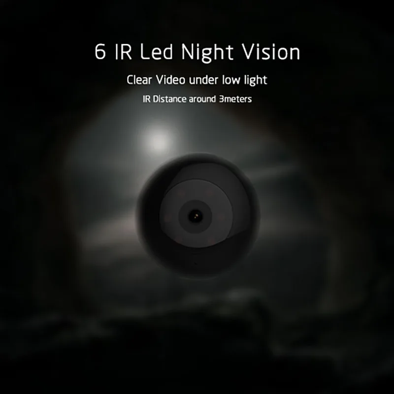 Wi Fi Спортивная камера ночного видения P2P видео Обнаружение движения Монета