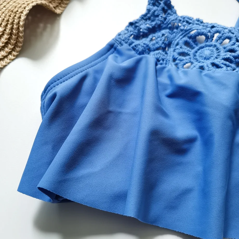 От 7 до 16 лет купальный костюм для девочек Детский жаккардовый комплект бикини