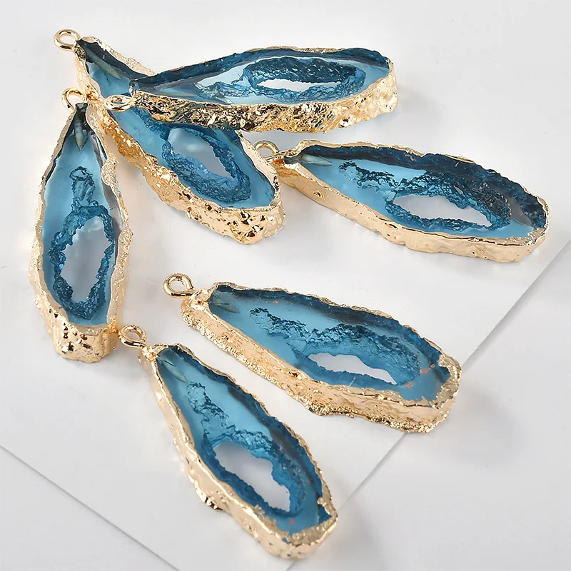 Полимерная имитация минеральной пудры кристалл озеро сине зеленый кулон сделай