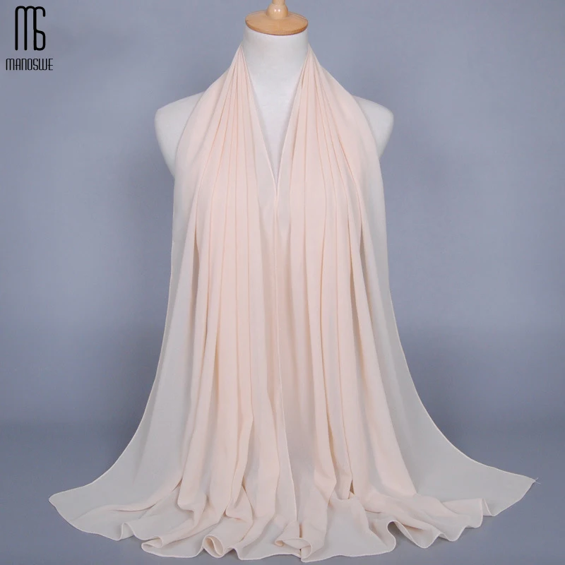 Manoswe женский Мусульманский купальник шифоновый платок Одноцветный светильник