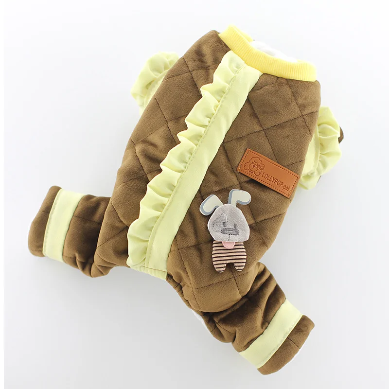 

Puppy Clothes Jumpsuit Winter Pet Outfit Garment Four Leg Warm Dog Clothing Yorkshire Pomeranian Poodle Bichon Schnauzer Costume