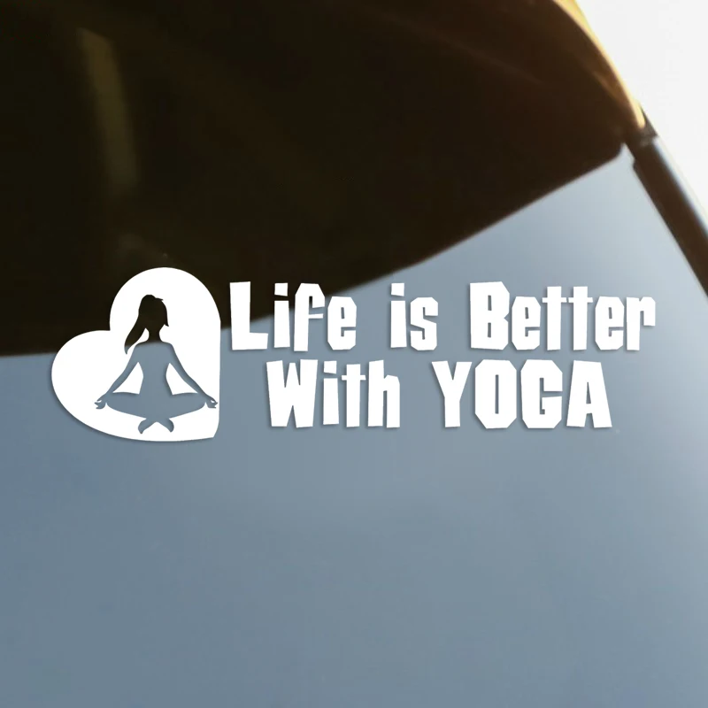 

Life Is Better With Yoga Die-Cut Vinyl Decal Car Sticker Waterproof Auto Decors on Car Body Bumper Rear Window Laptop #S60652
