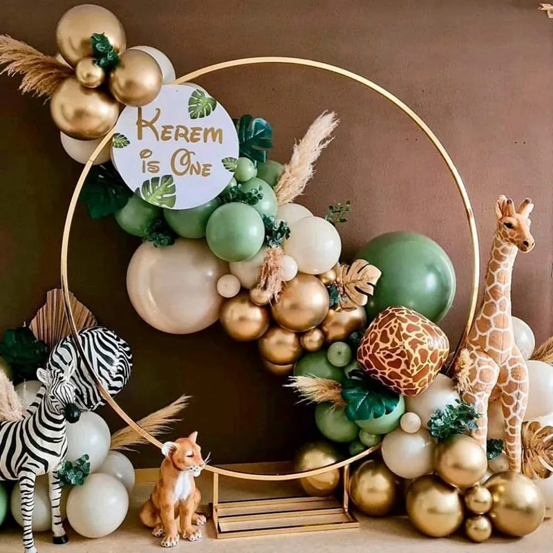 

Сафари джунгли, зеленые воздушные шары, гирлянда, арочная цепочка, декор для свадьбы, дня рождения, Детские шары из латекса, гирлянда для веч...