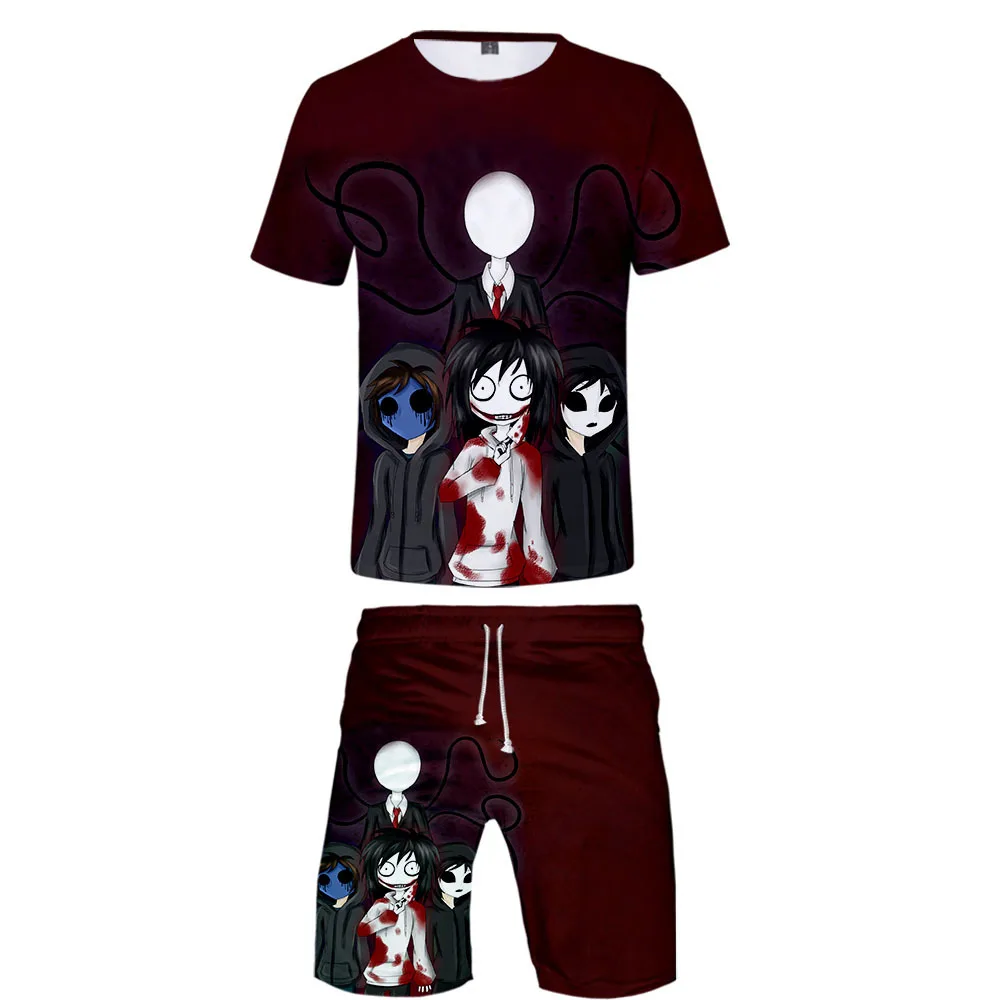 Комплект из двух предметов с 3D принтом футболка коротким рукавом и повседневные