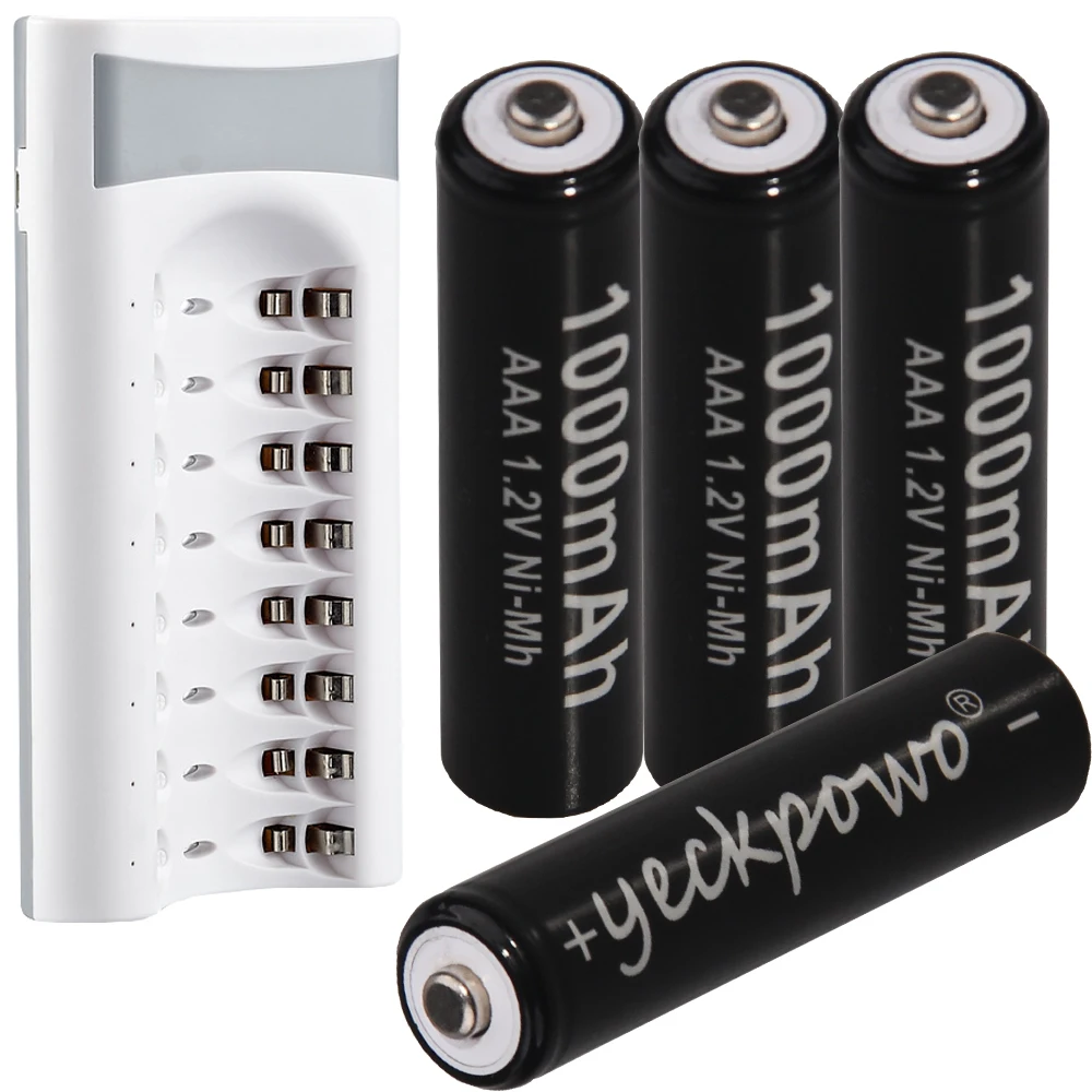 Зарядное устройство AAA Смарт зарядное USB 8 слотов и батарея ni mh перезаряжаемые