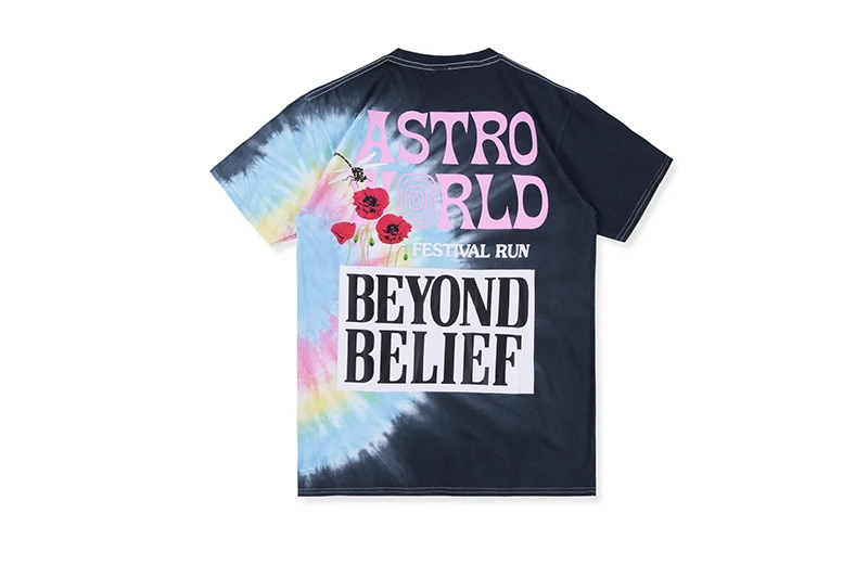 19SS футболка Трэвиса Скотта ASTTROWORLD футболка с буквенным принтом Футболка с граффити Трэвиса Скотта Astroworld