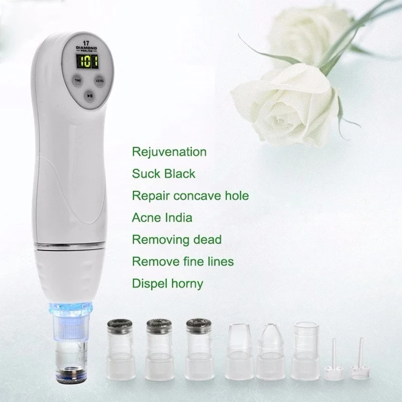 Skin Microdermabrasion Machine Home Use Vacuum Massage Peeling Acne Treatment Blackhead Remover Removal Nursing | Красота и здоровье