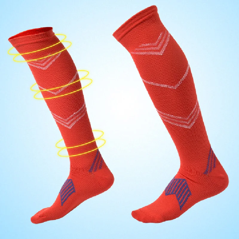 Простые Длинные носки для футбола чулки рельефные хлопковые Гольфы выше колена