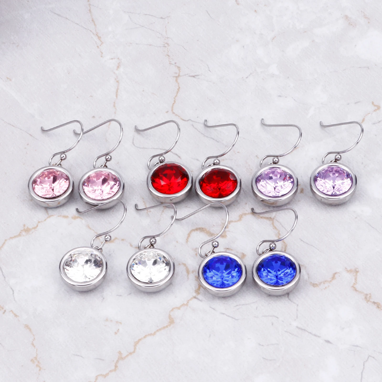 

Round Stone Women's Earrings High Quality Stainless Steel Fashion Jewelry Anniversary Gifts