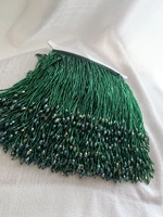 1 yard haute green bead fringe trim tassel ribbon for dance costume couture dressred pink blue gold black