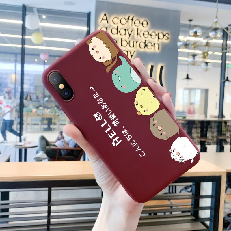 Милый мультяшный Мягкий силиконовый чехол для iphone 7 8 6 6s plus X Xs max XR 11 pro защитный из