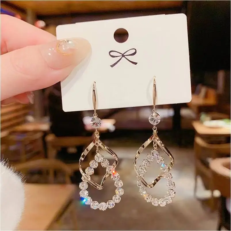 

2021 drop earrings female long Korea temperament web celebrity exaggerated individual character ear ornament earrings for women