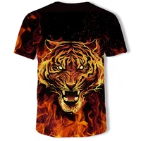 2021 hot sale summer t shirt fashion 3d lion tiger casual sports t shirt short sleeve o neck t shirt harajuku t shirt