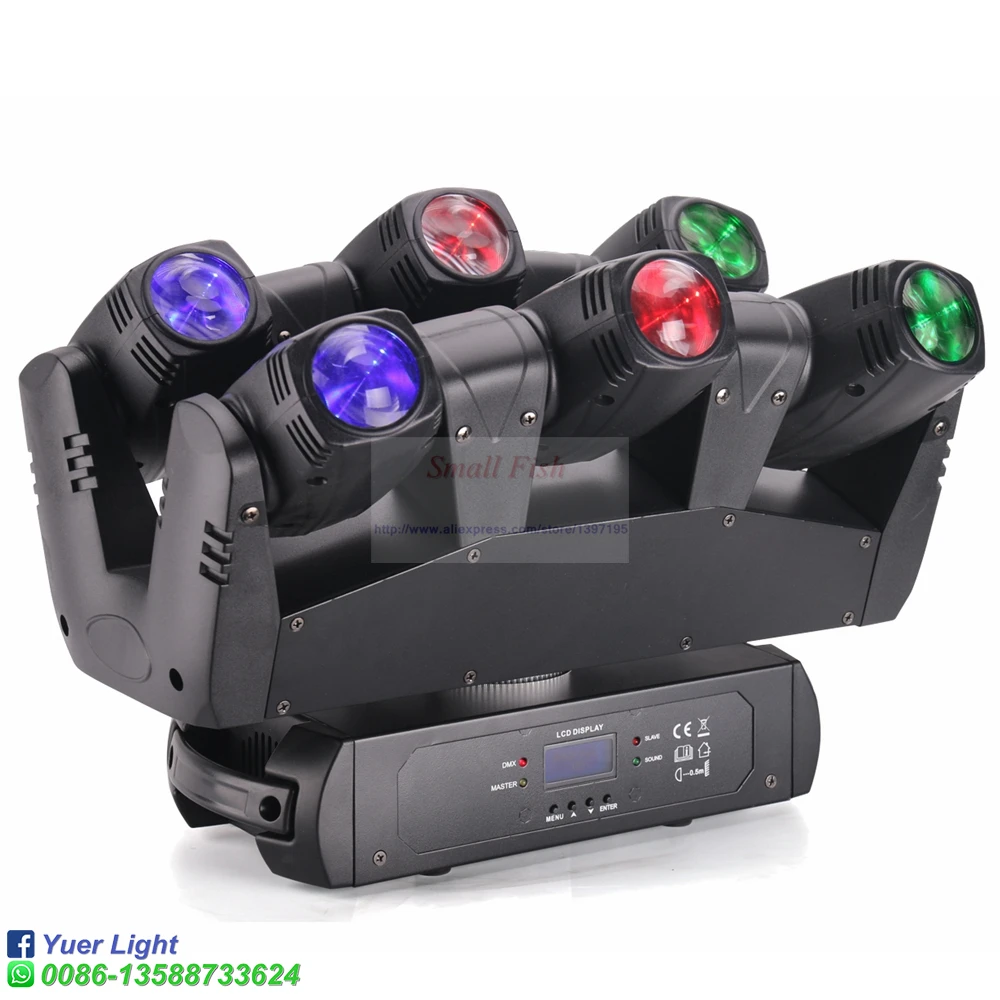 Подвижный светильник DMX512 2 шт./лот 110 Вт светодиодный RGBW 4 в 1 с шестью головками
