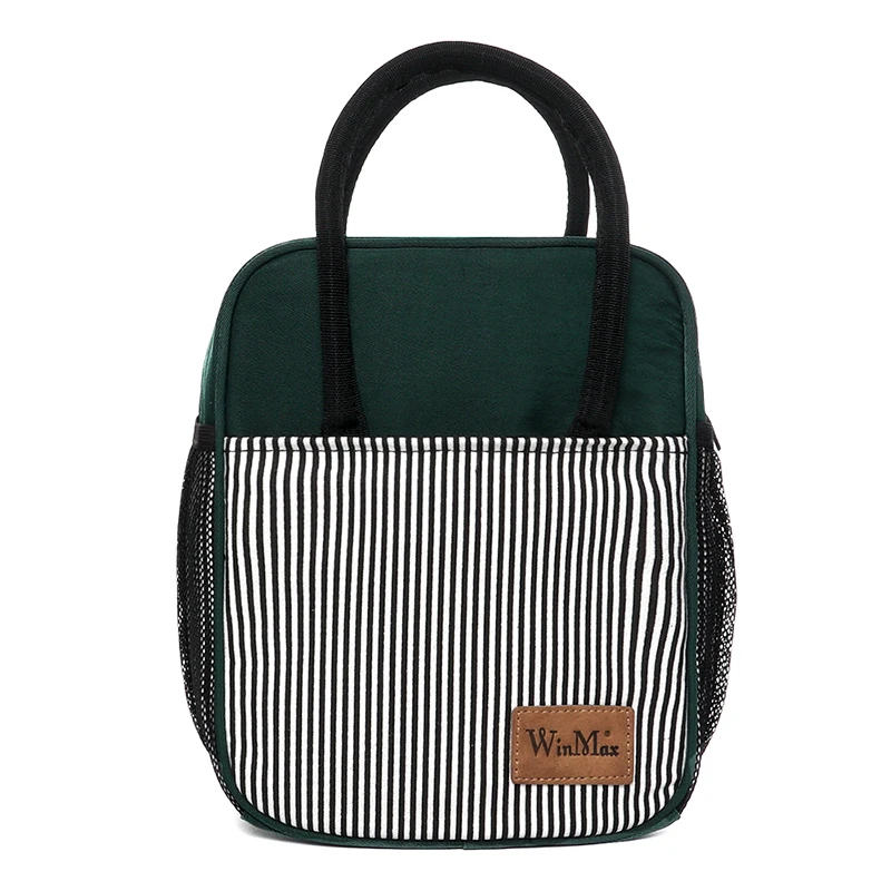 Winmax новая портативная термоизолированная сумка для ланча в полоску большие
