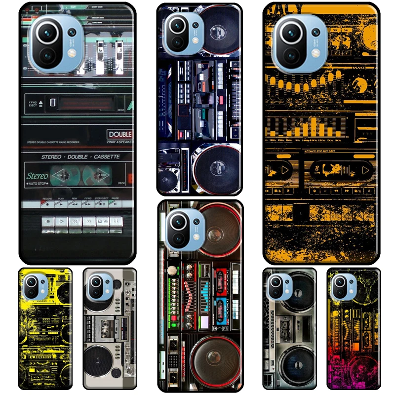 80s Retro Boombox Cassette Player Case For POCO X3 Pro X4 Pro GT M3 M4 F3 Cover For Xiaomi Mi 11 Lite Mi 12 12X 10T 11T Pro
