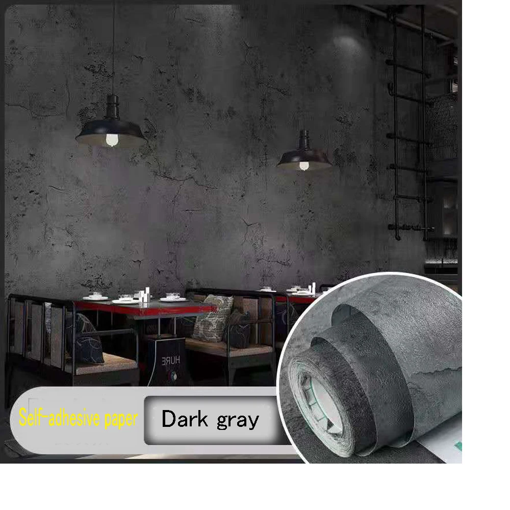 

Cement Gray Wall Paper Self Adhesive PVC Waterproof Oil Proof Contact Wallpaper Living Room Bedroom Furniture Renovation Sticker