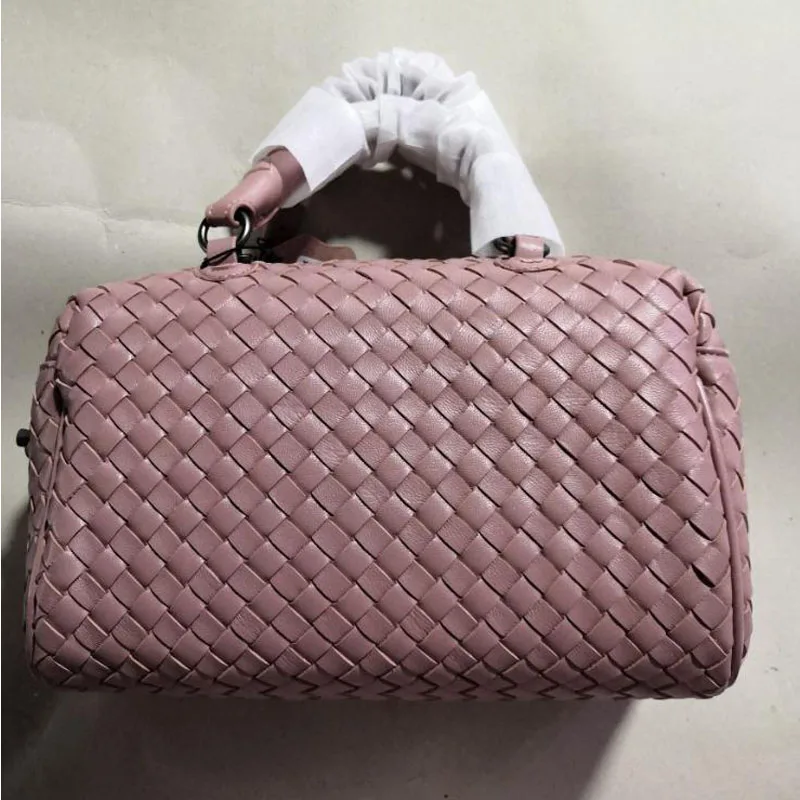 Женская сумка из натуральной кожи ягненка Вязаная Мягкая Высококачественная