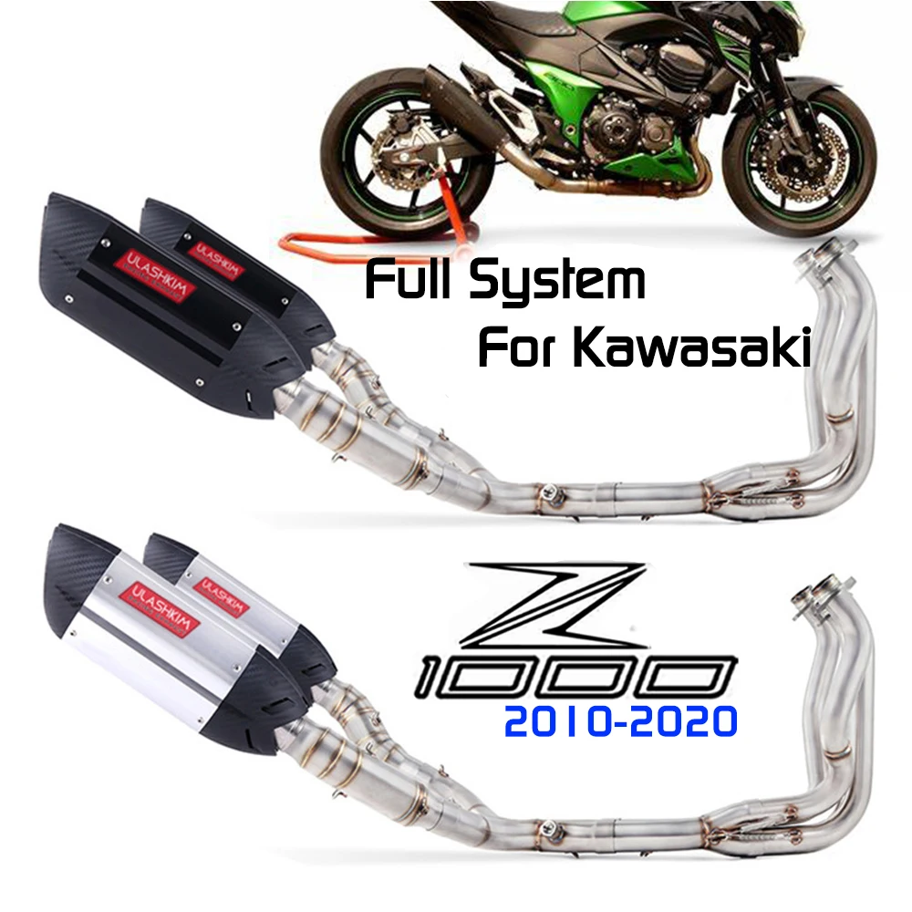 

System FOR KAWASAKI Z1000 2010-2016 2011 2012 2013 2014 2015 2016 Z1000 Motorcycle Exhaust Middle Pipe + Muffler Full Exhaust