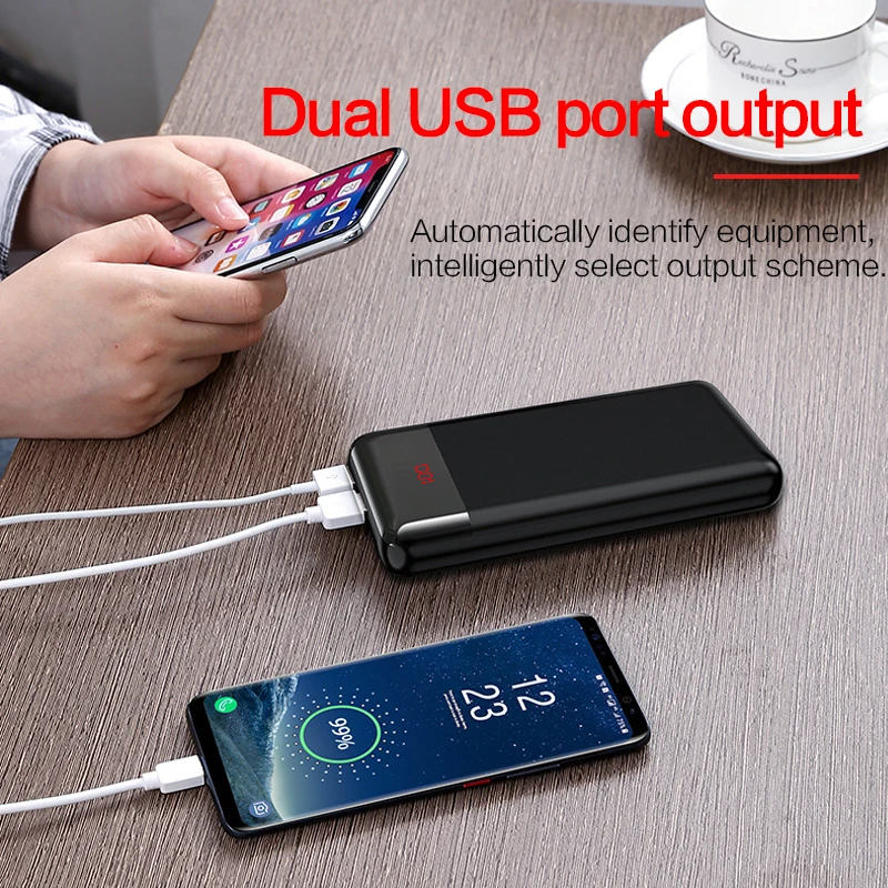 Внешний аккумулятор 30000 мАч 2 USB быстрое зарядное устройство Внешнее портативное