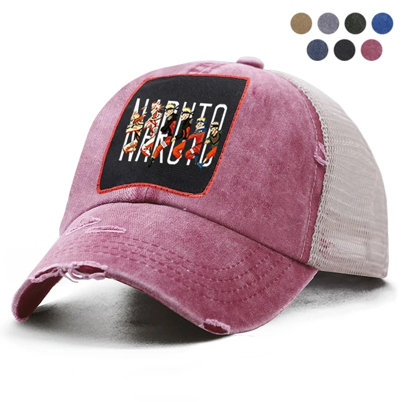 Fashion Japanese Anime Uzumaki Naruto Kurama Kyuubi Men's Baseball Cap Women Snapback Hip Hop Summer Mesh Hat Trucker | Аксессуары
