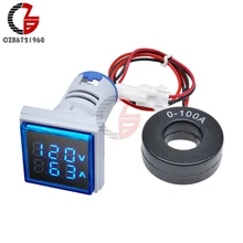 AC 50-500V 0-100A квадратный светодиодный цифровой вольтметр Амперметр 110V 220V Напряжение измеритель тока вольтамметр вольт ампер тестер детектор