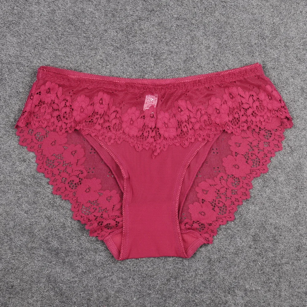 Модные женские кружевные трусики Сетчатое нижнее белье удобные трусы