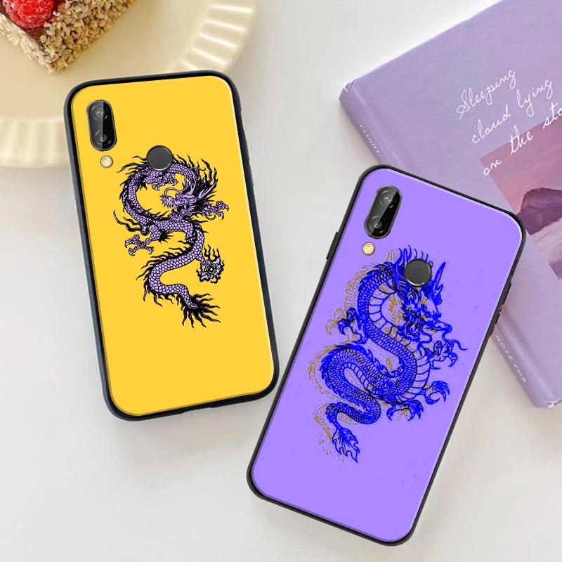 

Unique Aesthetic Design Dragon Phone Case For Huawei P Smart Z 2019 2021 P20 P30 Lite P40 P40 Lite Pro Soft Bumper Back Cover