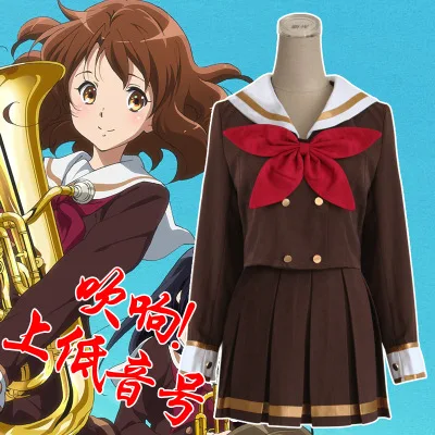 

Anime Sound! Euphonium Oumae Kumiko Cosplay Costume Cute JK School Uniform Sailor Suit Kawaii Girl Women Top + Skirt + Bowknot