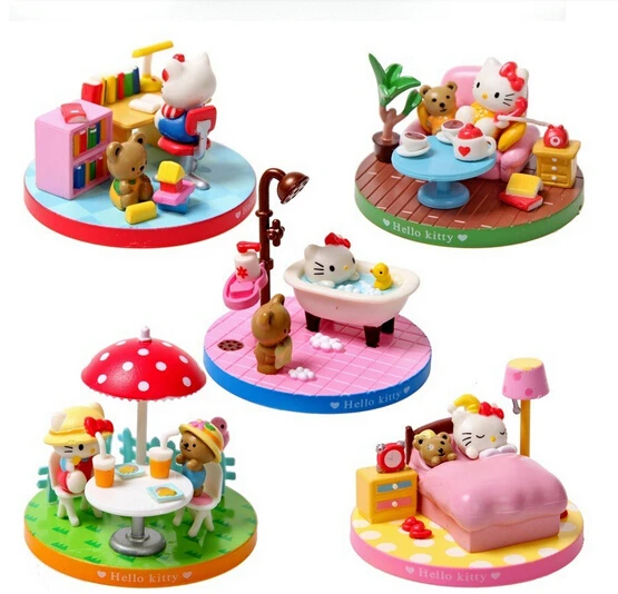 Дети милый мультфильм аниме hello kitty Kt кошка пластиковая фигурка модель игрушки