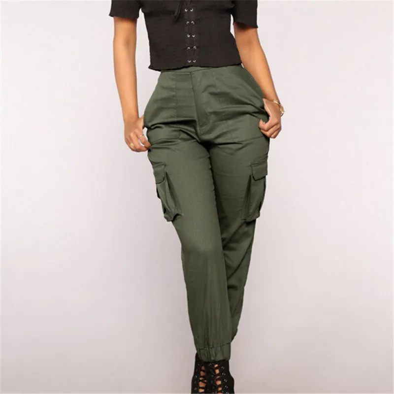 Women High Waist Camo Cargo Trousers Jogging Harem Hip Hop Pants Casual Military Army Combat Camouflage Pencil | Женская одежда