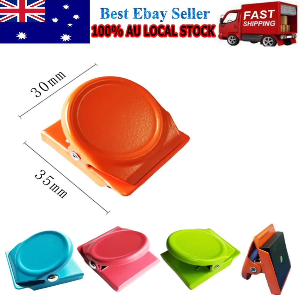 

12pcs Colorful Metal Clips Magnetic Clips Refrigerator Magnets Memo Note Clips Food Clips for Office School Home (Green + Orange