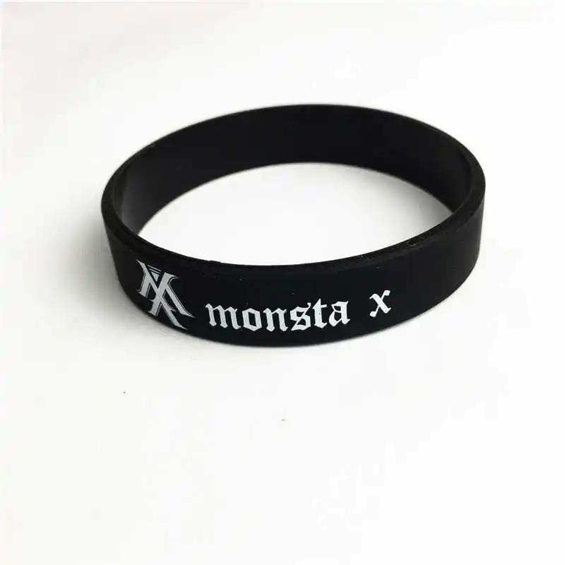 Модные KPOP Fan Monsta X Boys пуленепробиваемые спортивные силиконовые браслеты дружбы для мальчиков и девочек