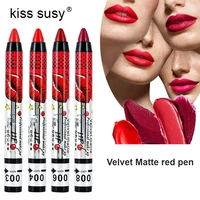 velvet matte lipstick moisturizing waterproof lip pen not easy to discolor matte lip liner sexy red lip tint cosmetic tslm2