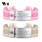 Браслеты Vnox для мужчин и женщин, с гравировкой слов, с медицинским оповещением, богемный браслет ручной работы