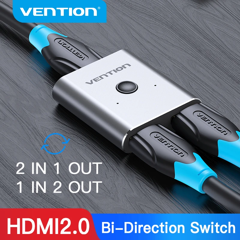 Vention HDMI Switcher 2.0 4K Bi-Direction 2 in 1 out HDMI 2.0 Adapter for PS4/5 TV Box switch hdmi 1x2/2x1 HDMI Splitter 2.0
