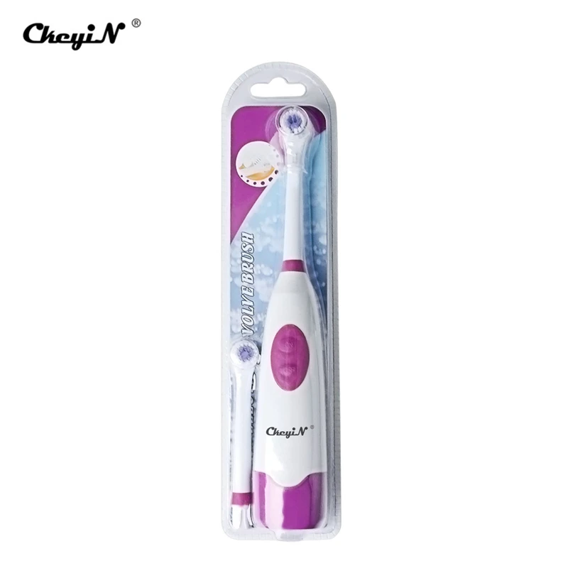 Электрическая зубная щетка CkeyiN с двумя сменными насадками на батарейках
