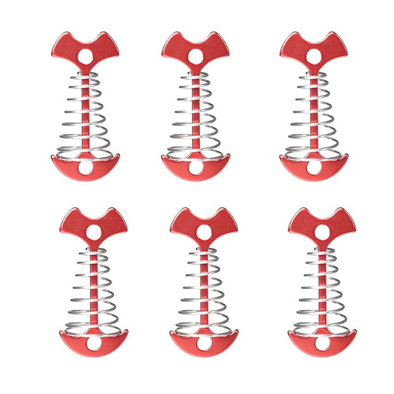 

6 шт. спиральные Пружинные колышки осьминога с карабины прочные веревки пряжки крючки для палаток колышки для доски