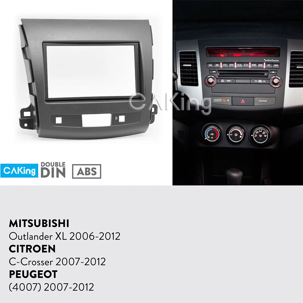 Car Fascia Radio Panel for MITSUBISHI Outlander XL 2006-2012 Dash Fitting Kit Install Facia Plate Bezel Console Adapter Cover | Автомобили