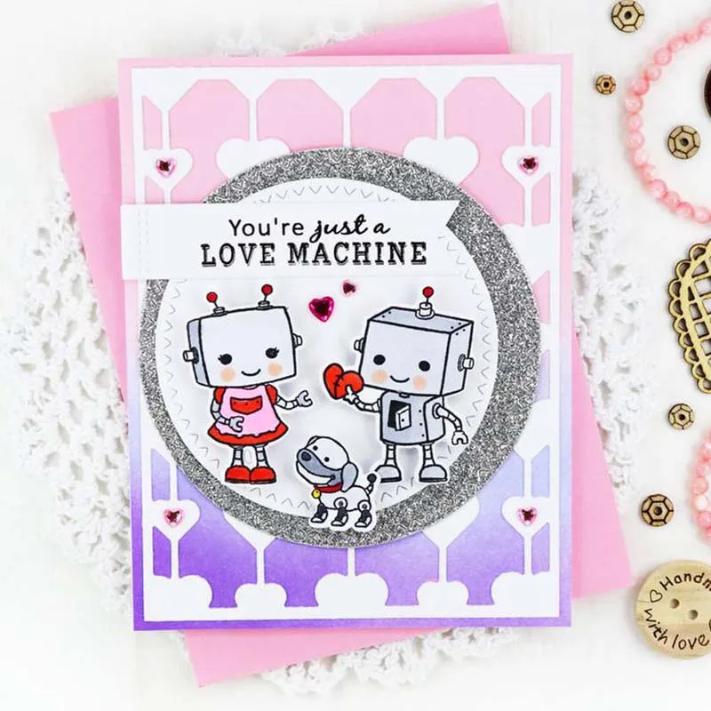 Металлические Вырубные штампы Love machine и прозрачные для рукоделия скрапбукинга