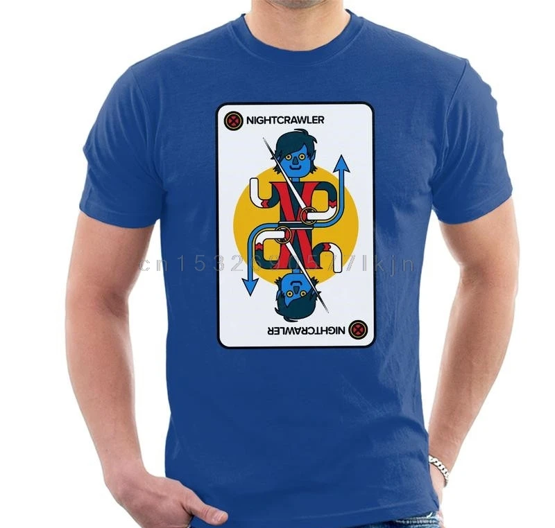 

Printed funny 2020 camiseta X Men Nightcrawler Playing Card Men's T-Shirt 100% cotton women t-shirt