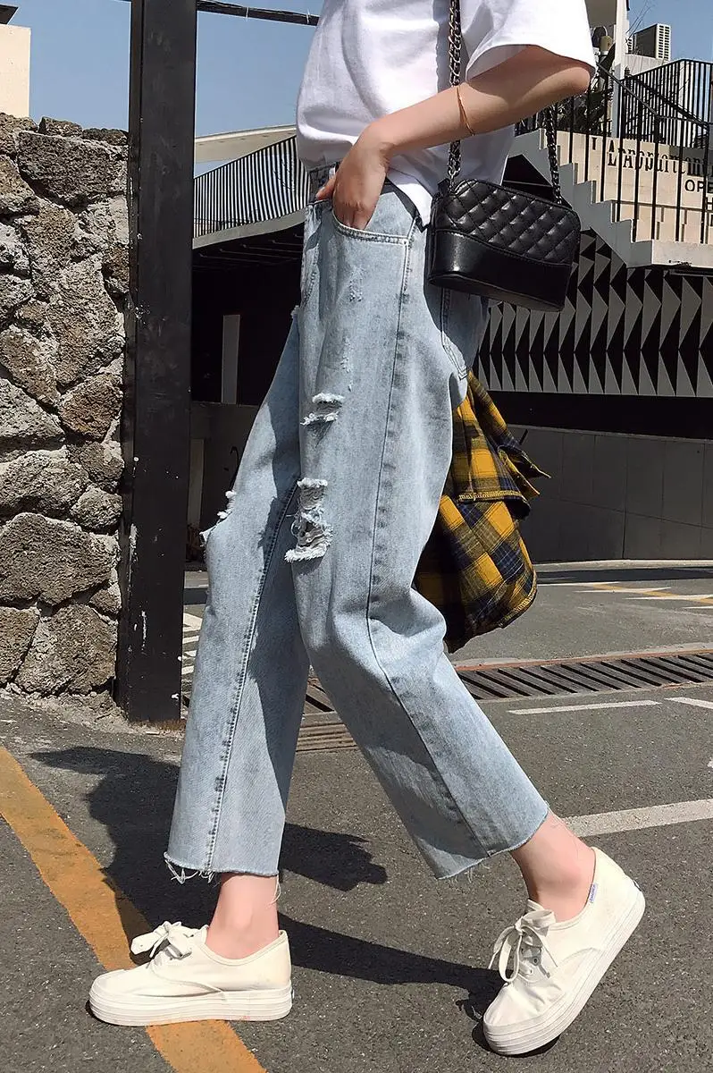 

Cheap wholesale 2019 new Spring Summer Autumn Hot selling women's fashion casual Denim Pants FP25311