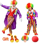 Костюмы для детей и взрослых, цирковой костюм клоуна с шапочкой, Непослушный арлеквин, необычные фантазии, детская одежда для косплея, наряд