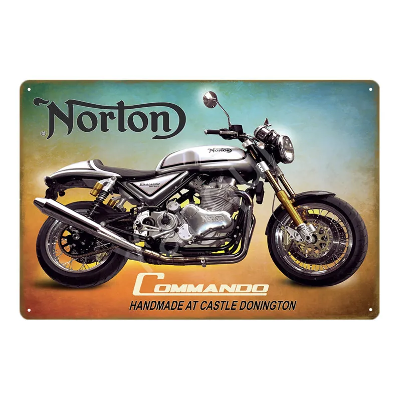 Racer Norton Motorcycle металлический плакат жестяные знаки для паба автомобиля клуба бара гаража магазина домашний декор настенная живопись Carft подарок YI-065 - Цвет: NEW0273AI