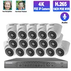 Купольная камера видеонаблюдения, для дома, 4k, 8 Мп, POE, NVR, комплект для помещения, 5 МП, 16 каналов, IP, аудио, Система s