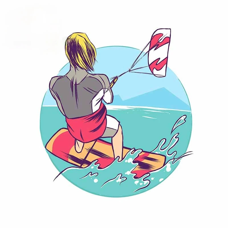 

Hot Kitesurfing Car Sticker Windows Windshield Decal Refrigerator Camper Silhouette Bumper Decoration