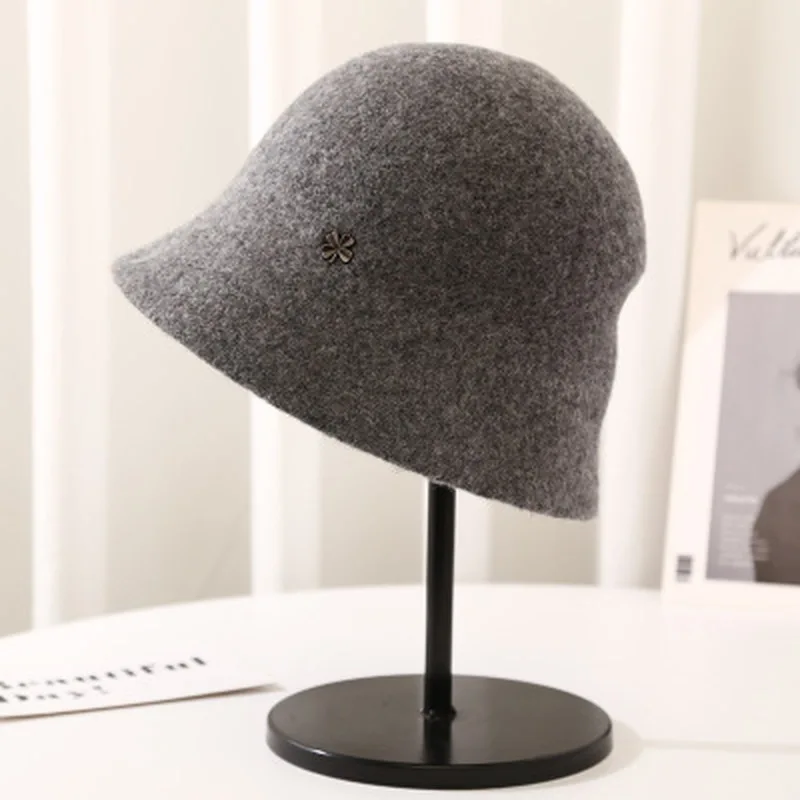 bucket hat women wool warm autumn winter women hat solid outdoor casual white yellow black fisherman fishing hats women hats new